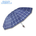 Mercado al por mayor por encargo barato 23 &quot;Scottish Red Grid Fabric Canopy Popular lluvia de los hombres de gran tamaño plegable paraguas fábrica de China